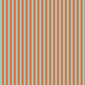 aqua/orange stripe