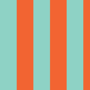 aqua/orange wide stripe