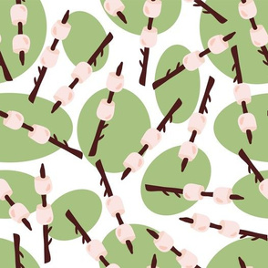 Marshmallows on a stick on a white background with green dots. Campfire food. Summer camp print. 