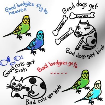 Reality bites: good budgies...cats...dogs... by Su_G for Meg_©SuSchaefer