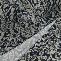 Vintage floral lace Dark blue invert