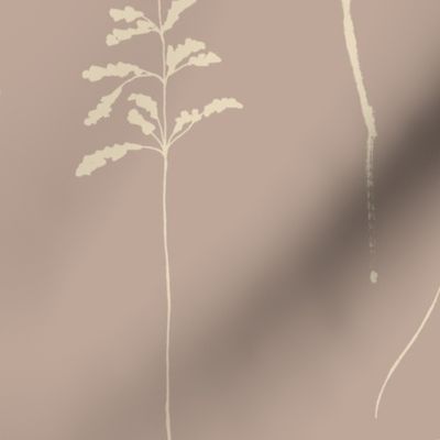 Fern, bluebell, grass