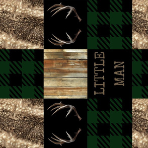 Little man hides and bucks - green plaid -rotated