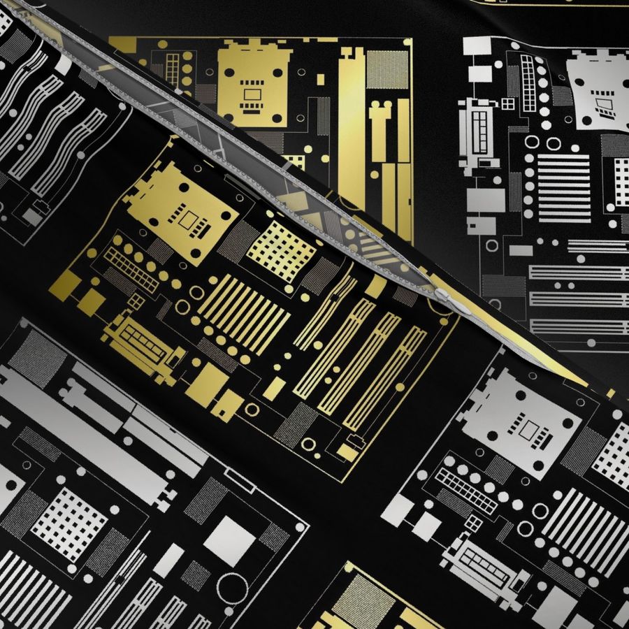 Metallic Motherboard Outline