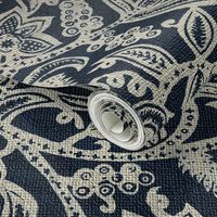 Vintage floral lace Dark blue 300 invert