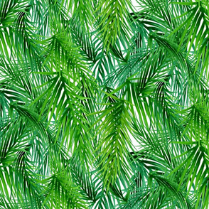 Watercolor Emerald Palm Leaves