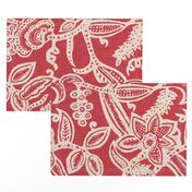 Vintage floral lace red 300 invert