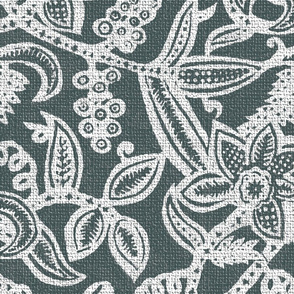 Vintage floral lace gray inv