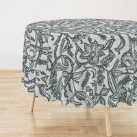 Vintage floral lace gray