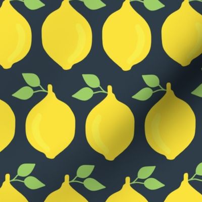 Retro inspired lemons in a row