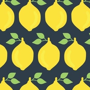 Retro inspired lemons in a row