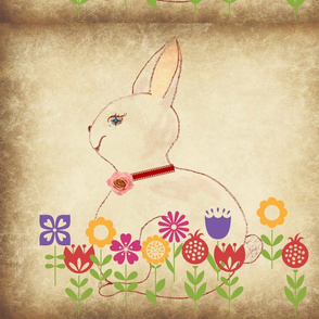 rabbit blooms pillow cover