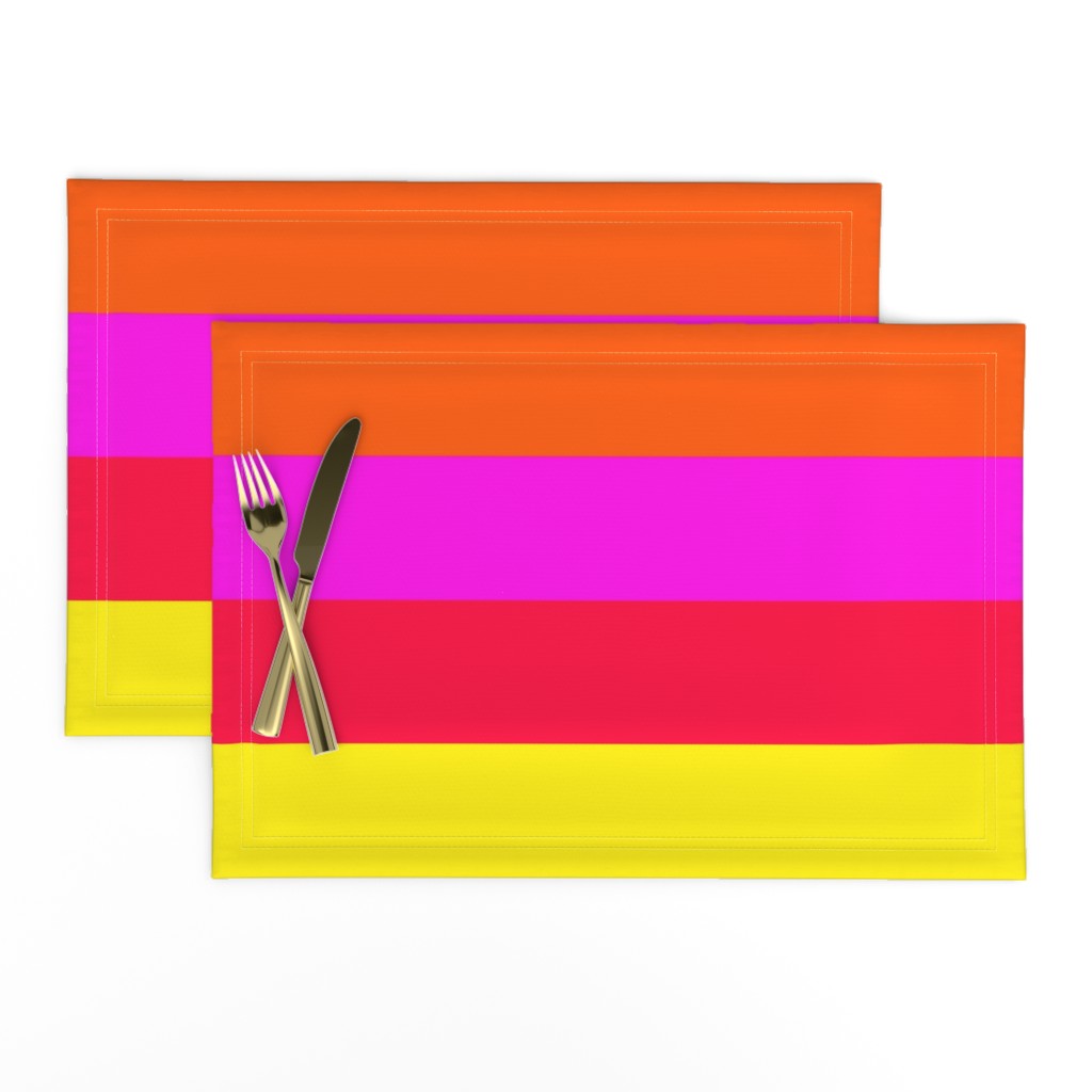 Neon Hawaiian Rainbow Horizontal Cabana Stripes 