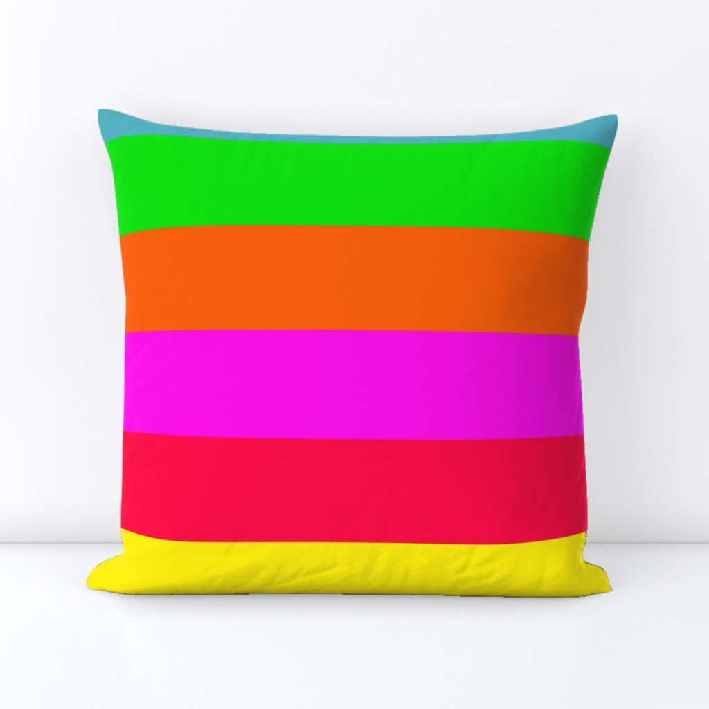 Neon Hawaiian Rainbow Horizontal Cabana Stripes 