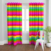 Neon Hawaiian Rainbow Horizontal Cabana Stripes 