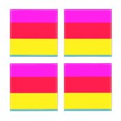 Neon Hawaiian Rainbow Horizontal Cabana Stripes 