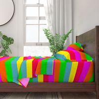 Neon Hawaiian Rainbow Horizontal Cabana Stripes 