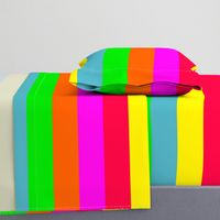 Neon Hawaiian Rainbow Horizontal Cabana Stripes 