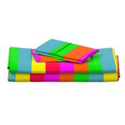 Neon Hawaiian Rainbow Horizontal Cabana Stripes 