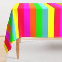 Neon Hawaiian Rainbow Horizontal Cabana Stripes 