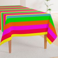 Neon Hawaiian Rainbow Horizontal Cabana Stripes 