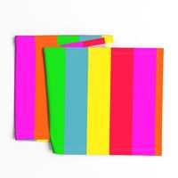 Neon Hawaiian Rainbow Horizontal Cabana Stripes 