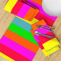 Neon Hawaiian Rainbow Horizontal Cabana Stripes 