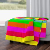 Neon Hawaiian Rainbow Horizontal Cabana Stripes 