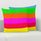 Neon Hawaiian Rainbow Horizontal Cabana Stripes 