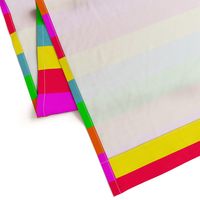 Neon Hawaiian Rainbow Horizontal Cabana Stripes 