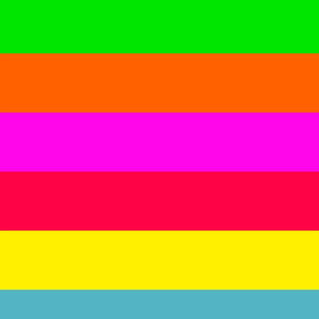 Neon Hawaiian Rainbow Horizontal Cabana Stripes 