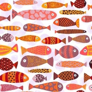 Tropical fishes. Very colorful school of fish. 