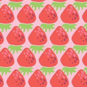 Yummy strawberry print. Strawberries in a row.