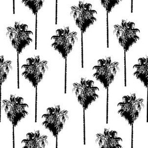 Vintage palm trees black on white