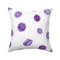 extra-large crayon polkadots in bright purple