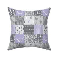 3” Patchwork Deer - lilac and greys
