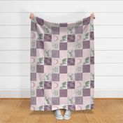 Love you Forever Woodland Quilt - Pink and Purple - ROTATED