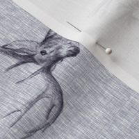 Bucks on Linen - Navy - rotated