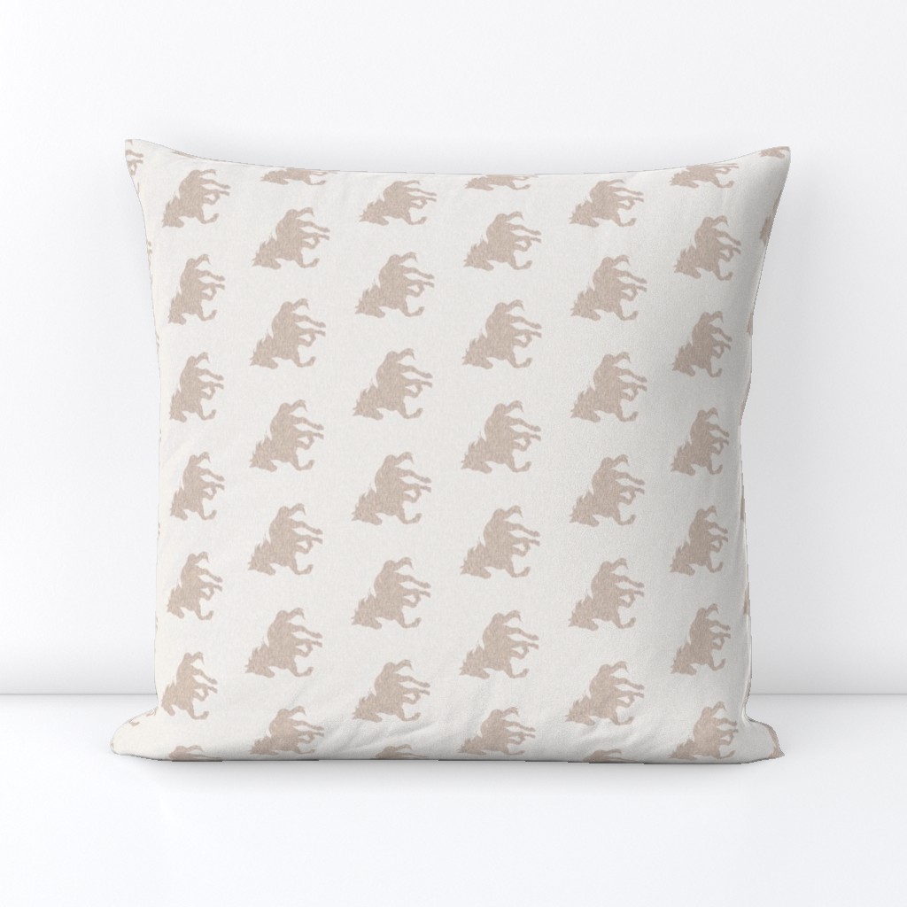 2” Running Horse - Beige on ivory - ROTATED