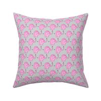 Pink Elephants on grey background