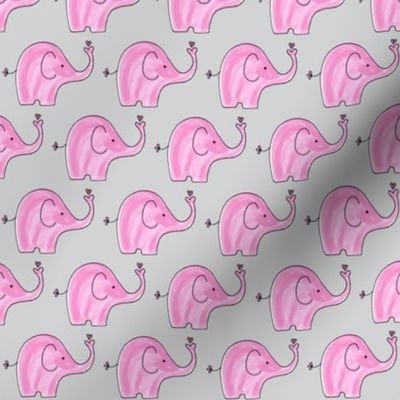 Pink Elephants on grey background