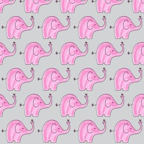 Pink Elephants on grey background