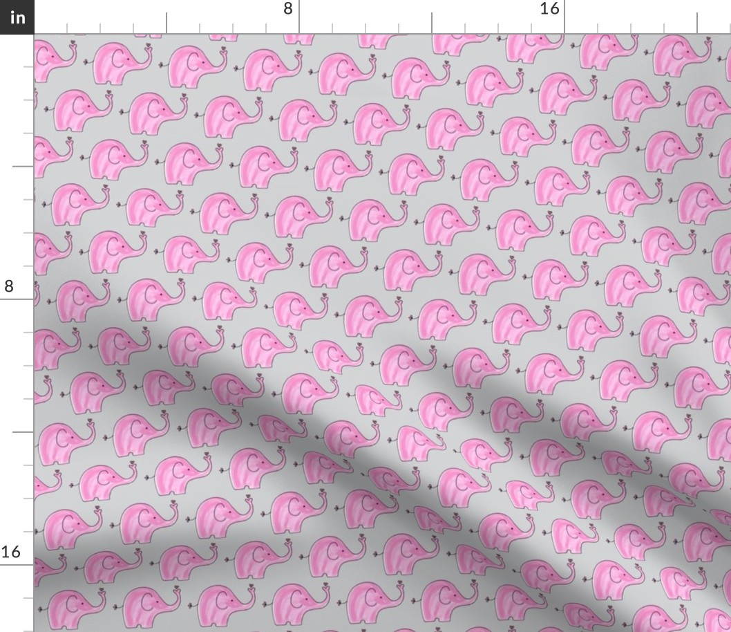 Pink Elephants on grey background