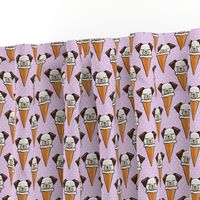 dog cones - icecream cones dogs - purple with  polka dots