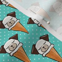 dog cones - icecream cones dogs - on teal