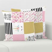 Modified Pink Be a Unicorn - Wholecloth Cheater Quilt - Rotated