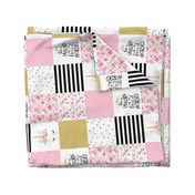 Modified Pink Be a Unicorn - Wholecloth Cheater Quilt - Rotated