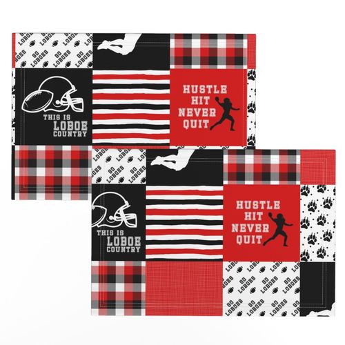 Football//Hustle Hit Never Quilt Loboes - Wholecloth Cheater Quilt