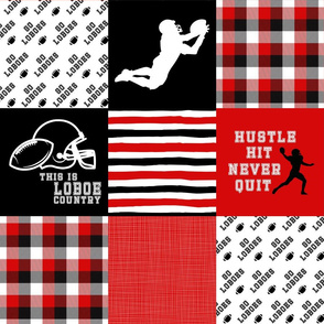 Football//Hustle Hit Never Quilt Loboes - Wholecloth Cheater Quilt