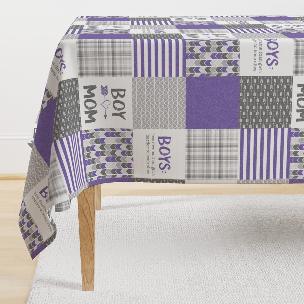 Purple Boy Mom - Wholecloth Cheater Quilt